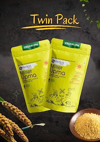 Svojas Farms Svojas Farms Millet Upma | Gluten-Free, Preservative-Free, Quick & Healthy Breakfast Mix | Twin Pack | Great Taste | Great Source of Protein & Fiber | Made with Premium Quality Sorghum Millets | Easy, Delicious & Nutritious Breakfast Option for Whole