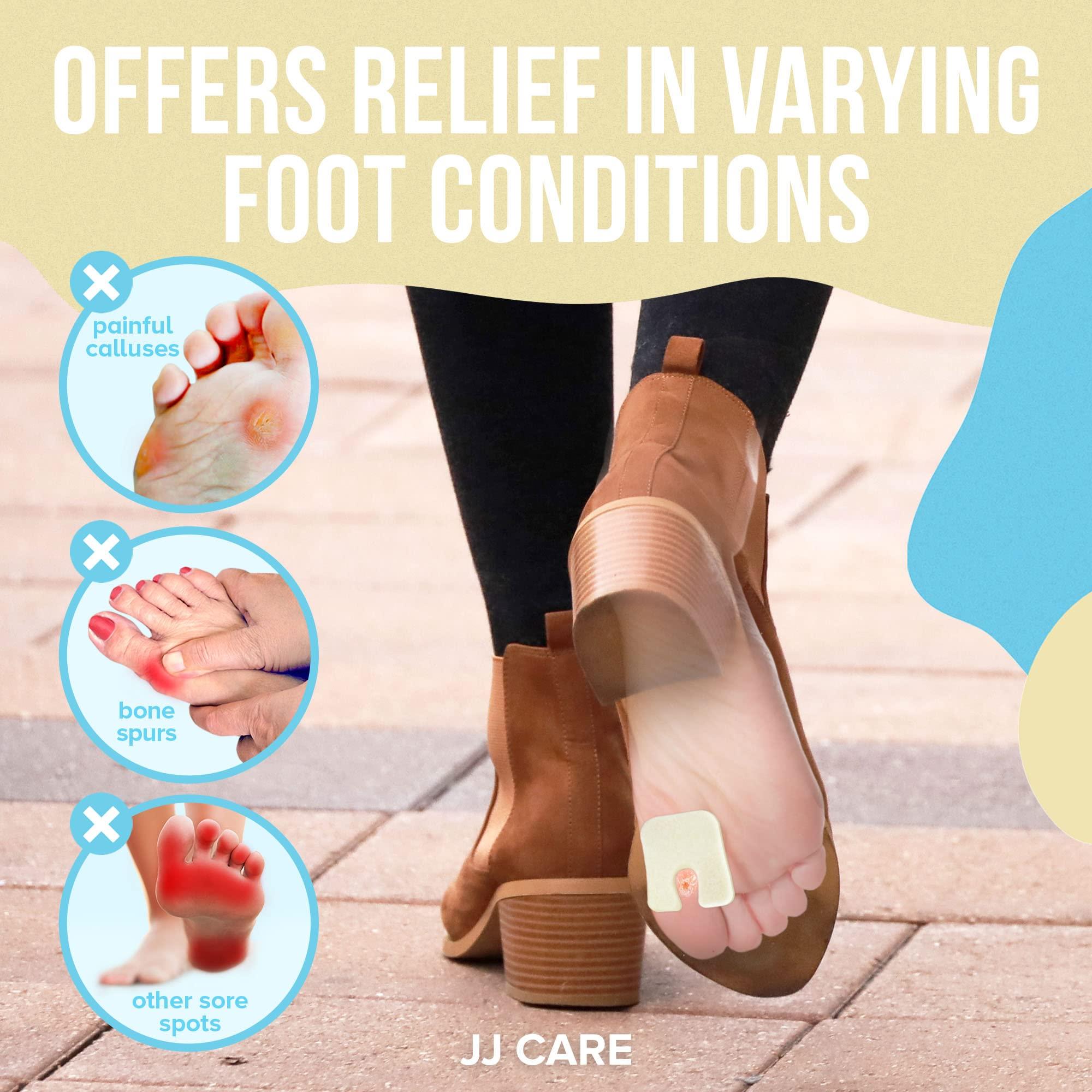 JJ CARE JJ CARE Callus Cushions [Box of 30] U Shaped Callus Pads for Feet, Soft Felt Callus Pads for Pain Relief & Foot Care, Self-Adhesive Foot Callous Cushions, Medical Grade Callous Protector