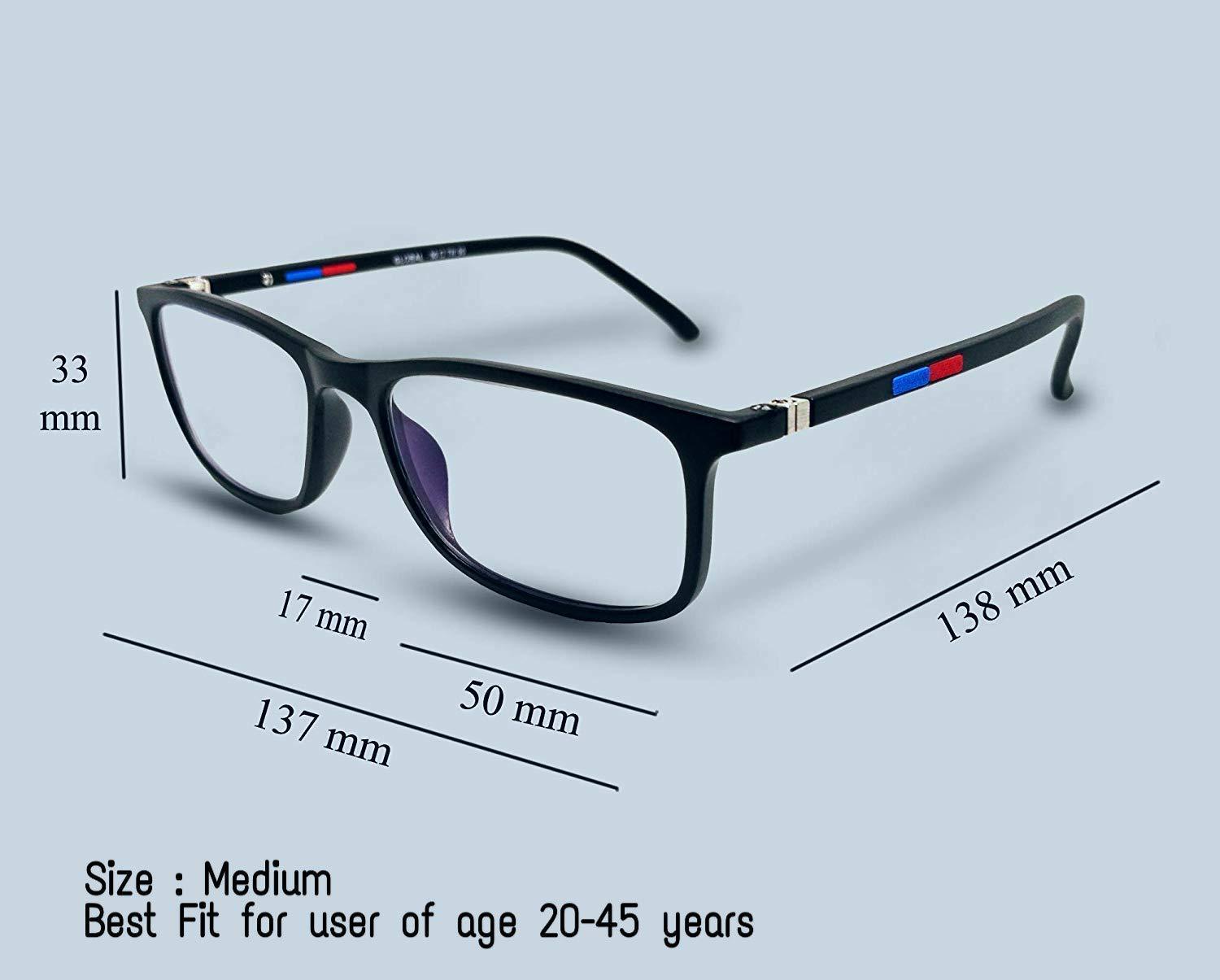 Optify Optify Blue Ray Power Spectacles with Anti-glare UV by Computer Tablet Laptop Mobile (Unisex) (2.0)