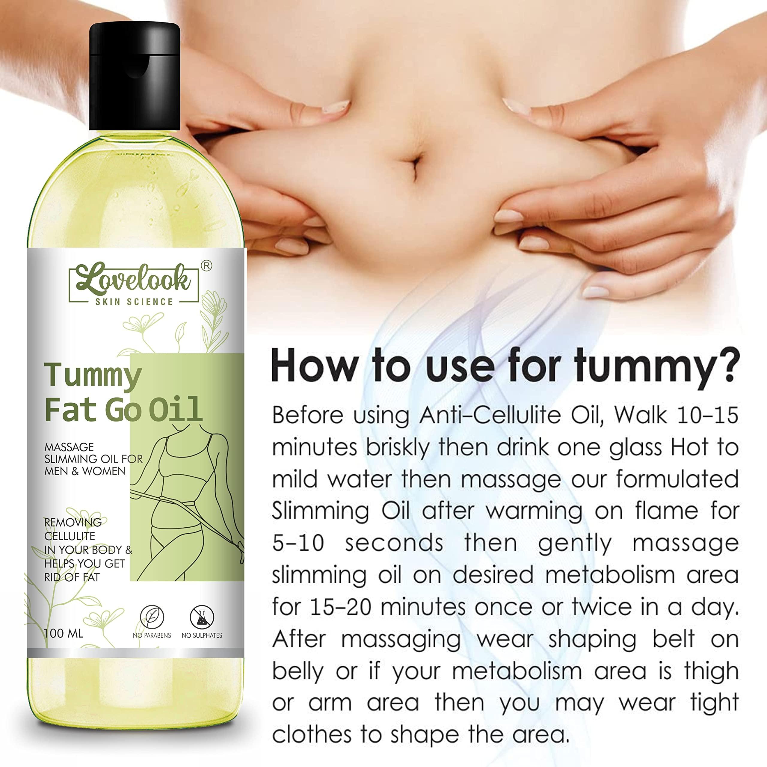 LOVELOOK Lovelook Tummy Fat Go Oil - Fat Burning, Body Fitness Slimming Oil for Men & Women (100 ml)