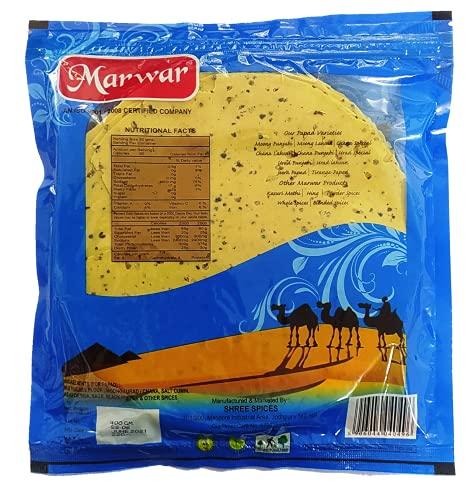 MARWAR Marwar Urad Daal Punjabi Papad (Handmade, High Spicy & Rajasthani Flavor) 400g Zipper