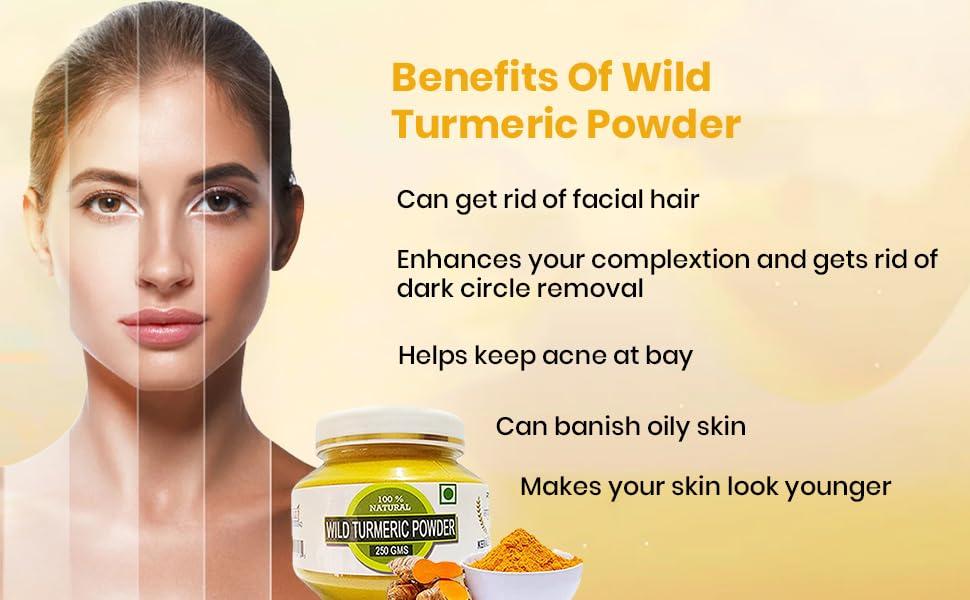 RAINTECH HERBALS RAINTECH HERBALS Wild Turmeric Powder for Face 250g | Kasthuri Manjal | Curcuma Aromatica | Natural Skin Care, Brightening & Anti-Acne Properties