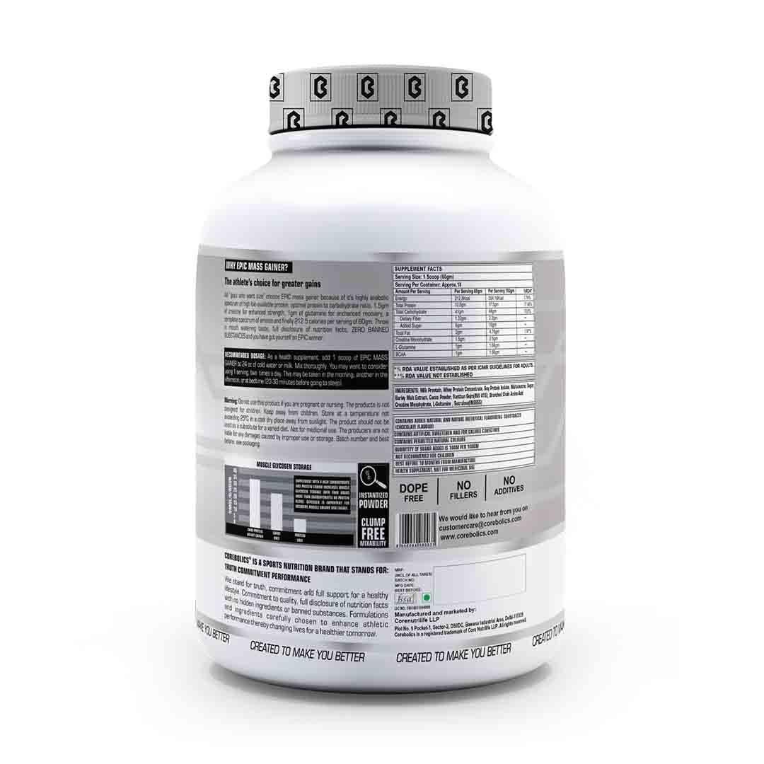 COREBOLICS SCIENCE OF ANABOLIC NUTRITION COPREBOLICS Epic Mass Gainer Chocolate (1 Kg)