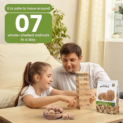 Nutraj Nutraj California Inshell Walnuts 1kg (500g X 2) | Latest Crop Inshell Walnut | Raw Akhrot | Delicious & Crunchy Walnut