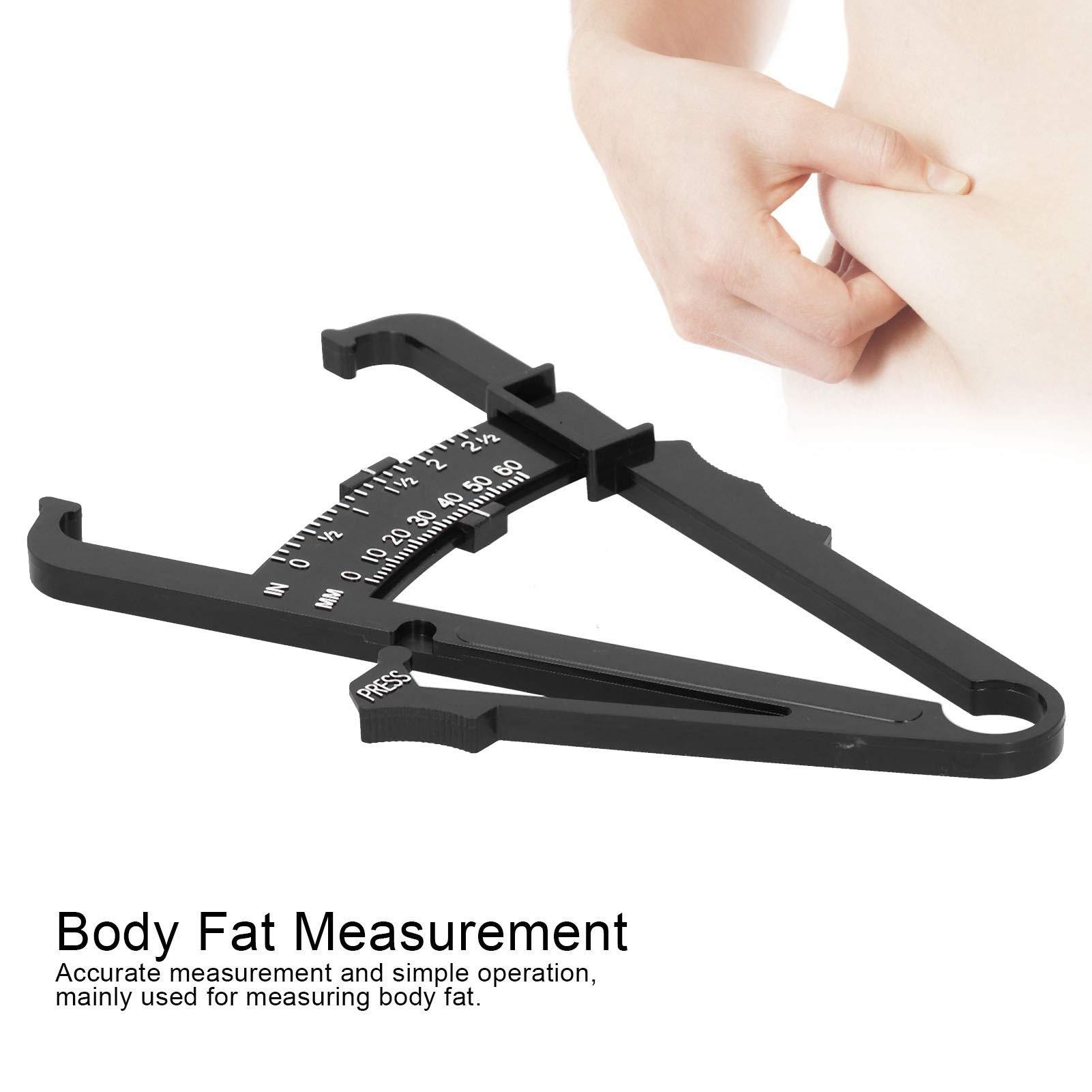 Tand Skinfold Caliper, Fat Measurement Tool Accurate Measurement Handheld Fat Caliper Body Fat Caliper Simple Operation for Measuring Body Fat for Woman for Man(Black metric fat caliper)