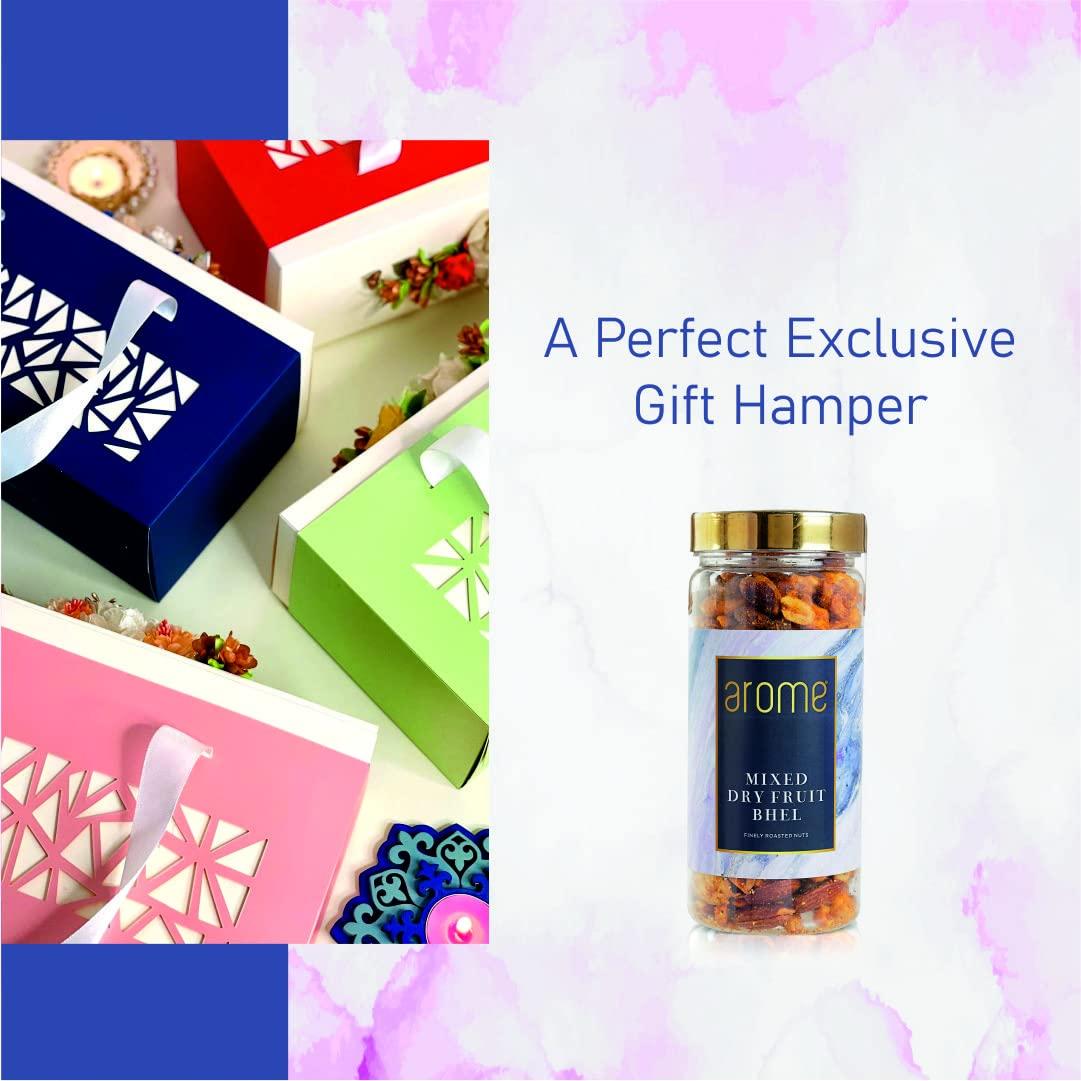 arome arome Mix Dry Fruits Bhel, 100 gm Pack | Mixed Nuts Like Almond, Cashews, Raisins, Pista with Unique Indian Spices | Healthy Snacks for Small Hunger | Assorted Dry Fruit, Berries and Nuts Mix