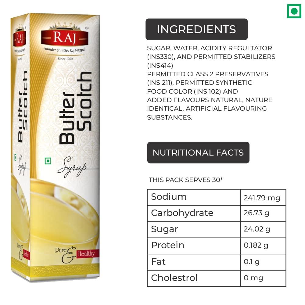 RAJ SPECIAL JEERA RAJ SPECIAL JEERA Butterscotch Syrup For Daily Refreshment Needs, Raj Specialities - 750 Ml, Kid\'s Favourite Drinks