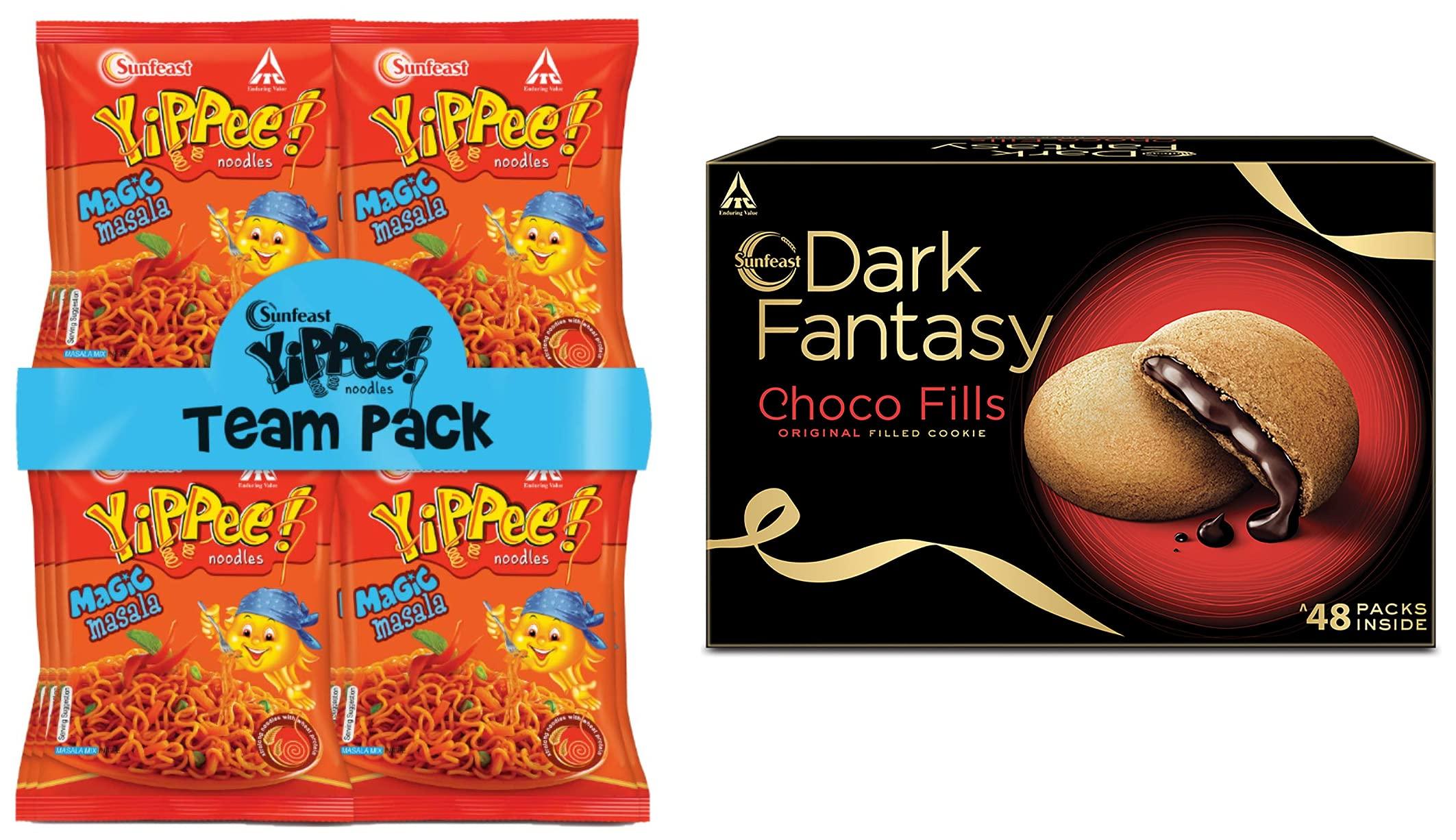 Sunfeast Sunfeast Dark Fantasy Choco Fills, 600 g , Candyman Fantastik Treat Pack, Choco Wafer Rolls, 200g
