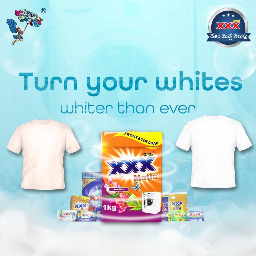 XXX XXX Matic Magical Wash Detergent Powder Front & Top Load Washing Powder 1 Kg Pack