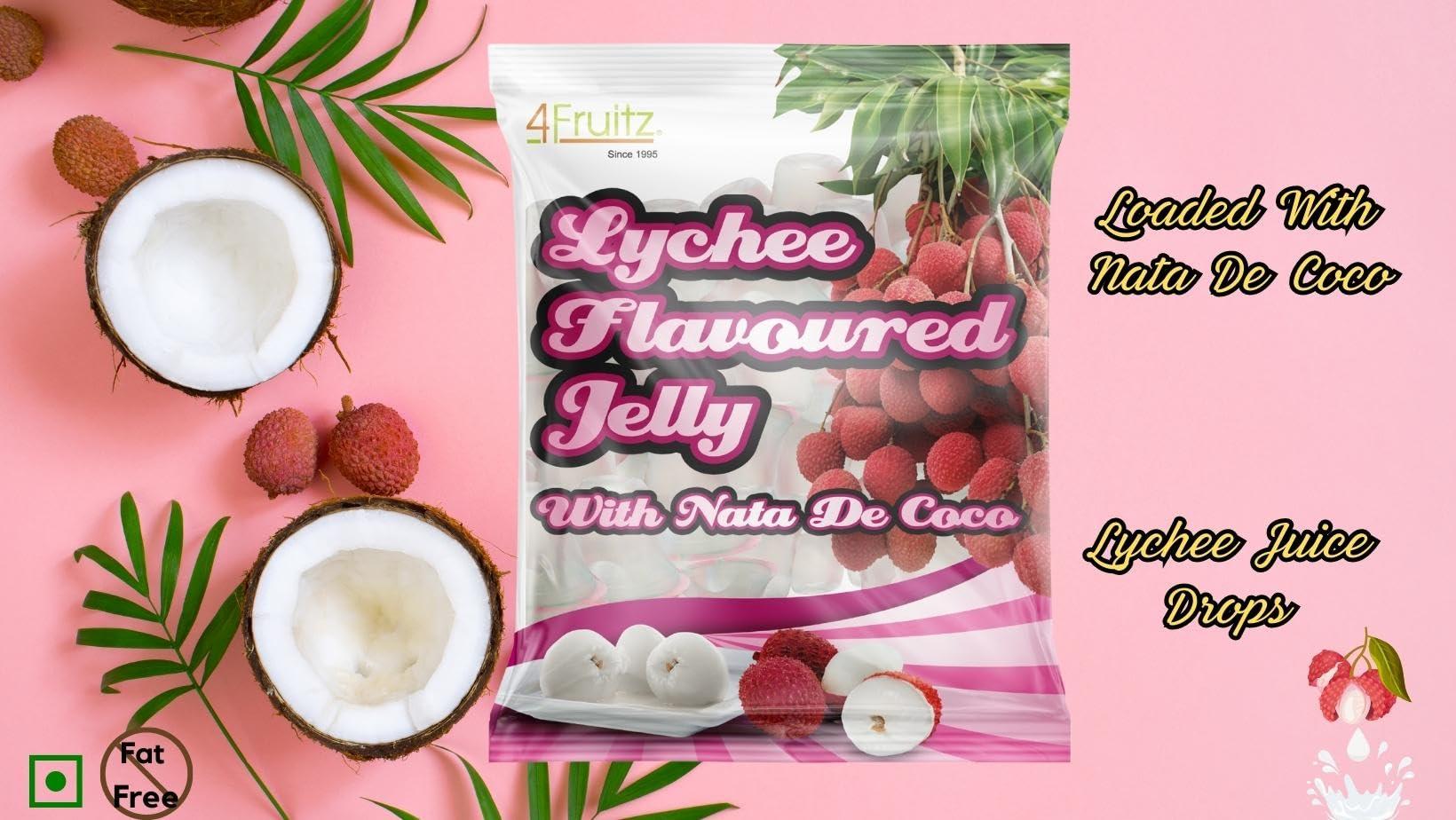 Esnext Frix Lychee Jelly & 3 Cup Nata de Coco Fruit Jelly (Pack of 4)