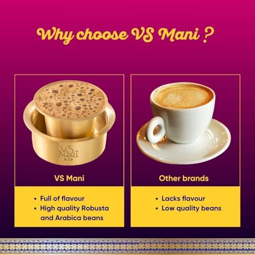 VS MANI & CO. VS Mani & Co Signature Instant Coffee Powder - Pack of 1 (100 gm) Makes 60 Cups - 60% Coffee and 40% Chicory - Strong and Aromatic Signature Instant Coffee, No Added Preservatives | Sugar |Flavours