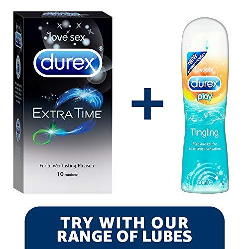 Durex Durex Condoms - 10 Count (Pack of 3, Extra Time) & Durex Mutual Climax Condoms - 10 Count (Pack of 3)