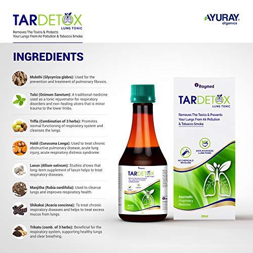 TARDETOX Tardetox Lung Tonic - Pack of 2 | 100% Ayurvedic Lungs Detox Tonic, with Mulethi, Tulsi & Natural Plant Extracts | Removes the toxins and protects your lungs | 200 ml Syrup
