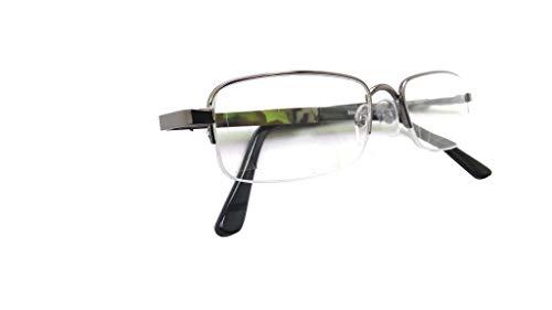 N Specs N Specs +1.25 power near reading glasses rectangle grey colour metal half frame with unbreakable fibre glasses (125)