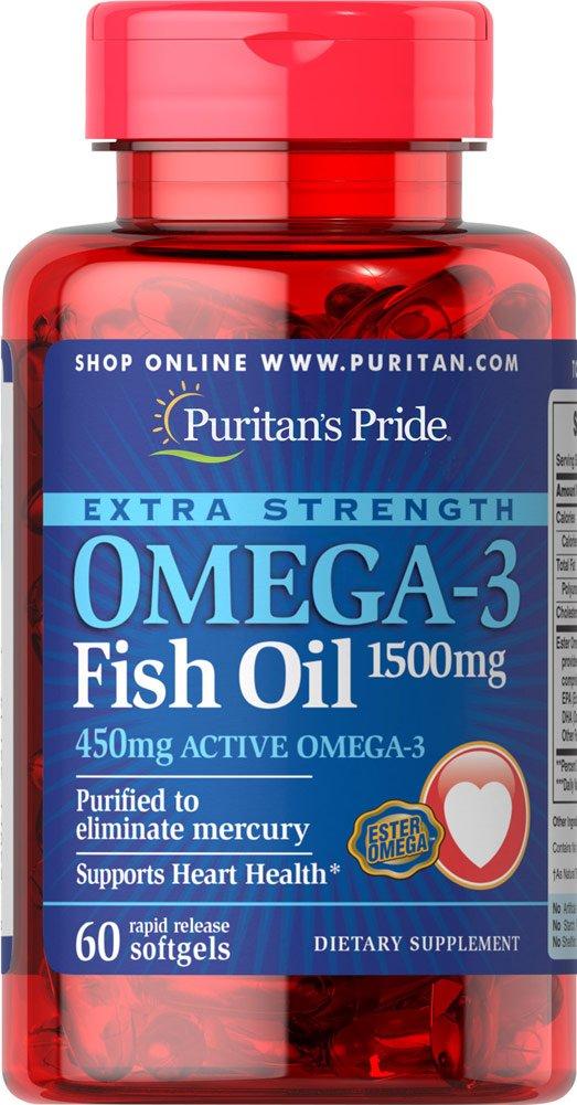 Puritan's Pride Puritan's Pride Extra Strength Omega-3 Fish Oil 1500 mg (450 mg Active Omega-3)-60 Softgels