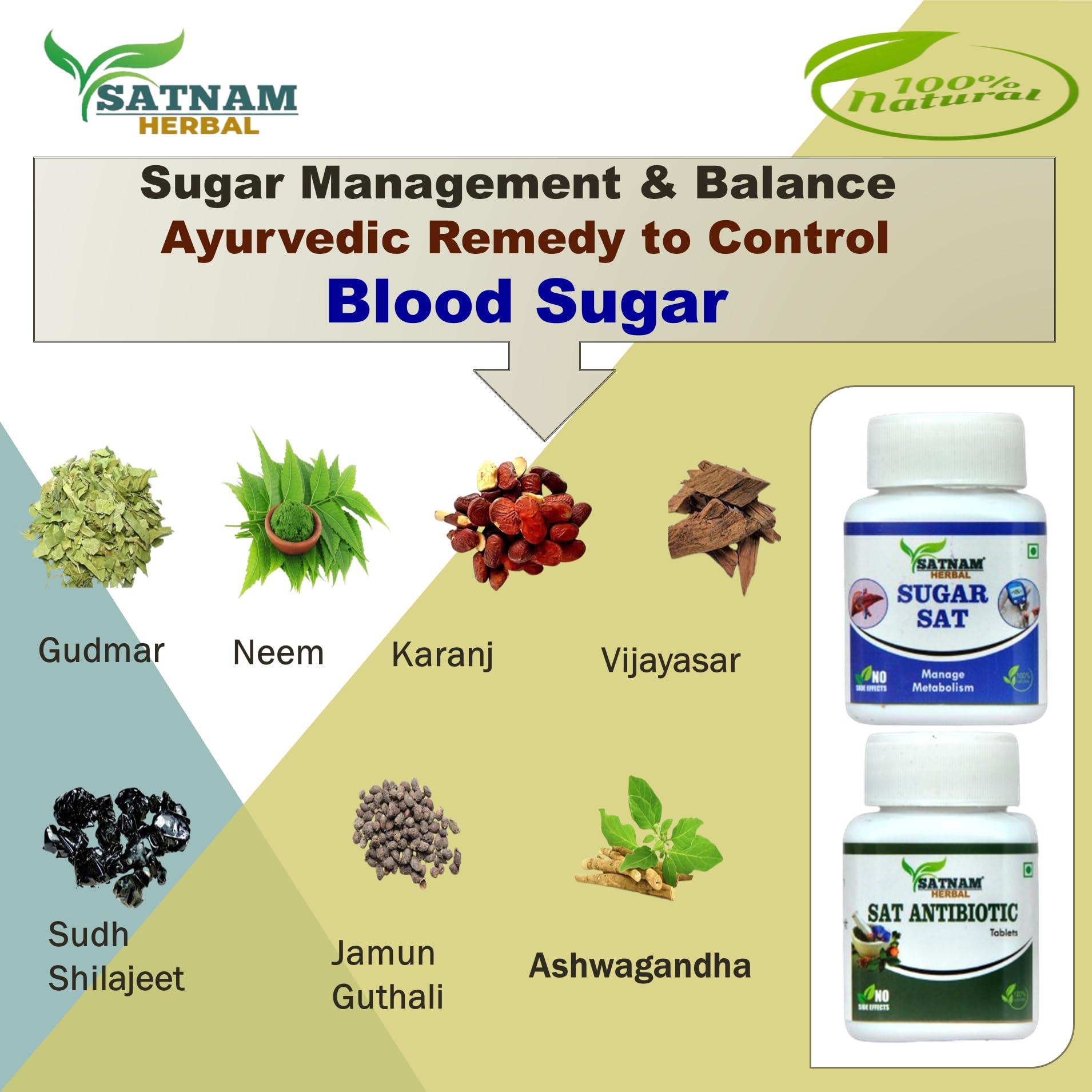 Satnam Herbal SATNAM HERBAL- Ayurvedic Blood Sugar Tablets helps to Control Diabetes | Sugar Control-Pack of 3