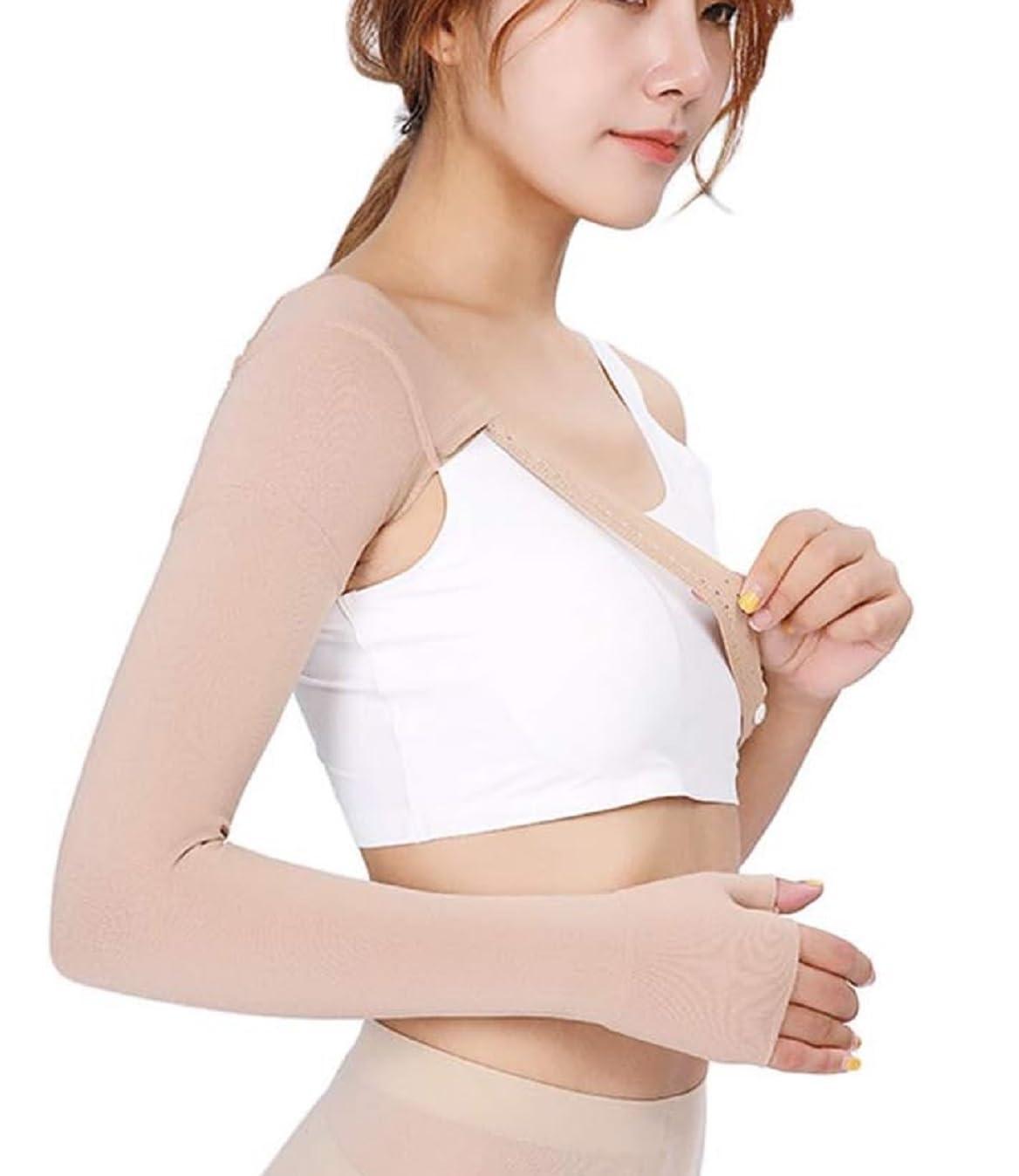 EZYFIT EZYFIT Medical Compression Arm Sleeves with Shoulder Strap and Support for Lymphedema | Graduated Compression - 20-30 mm/Hg | Post Mastectomy Sleeve for Lymphedema (RIGHT HAND, SMALL)