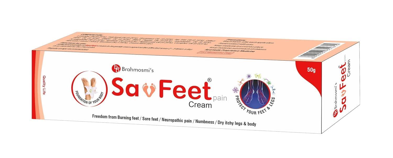 Cheryl Laboratories Pvt Ltd Brahmosmis SavFeet Cream for Men & Women\'s Burning Feet, Tingling, Numbness, Sore Feet, Dry Itchy Legs, Cracked Heels (4)