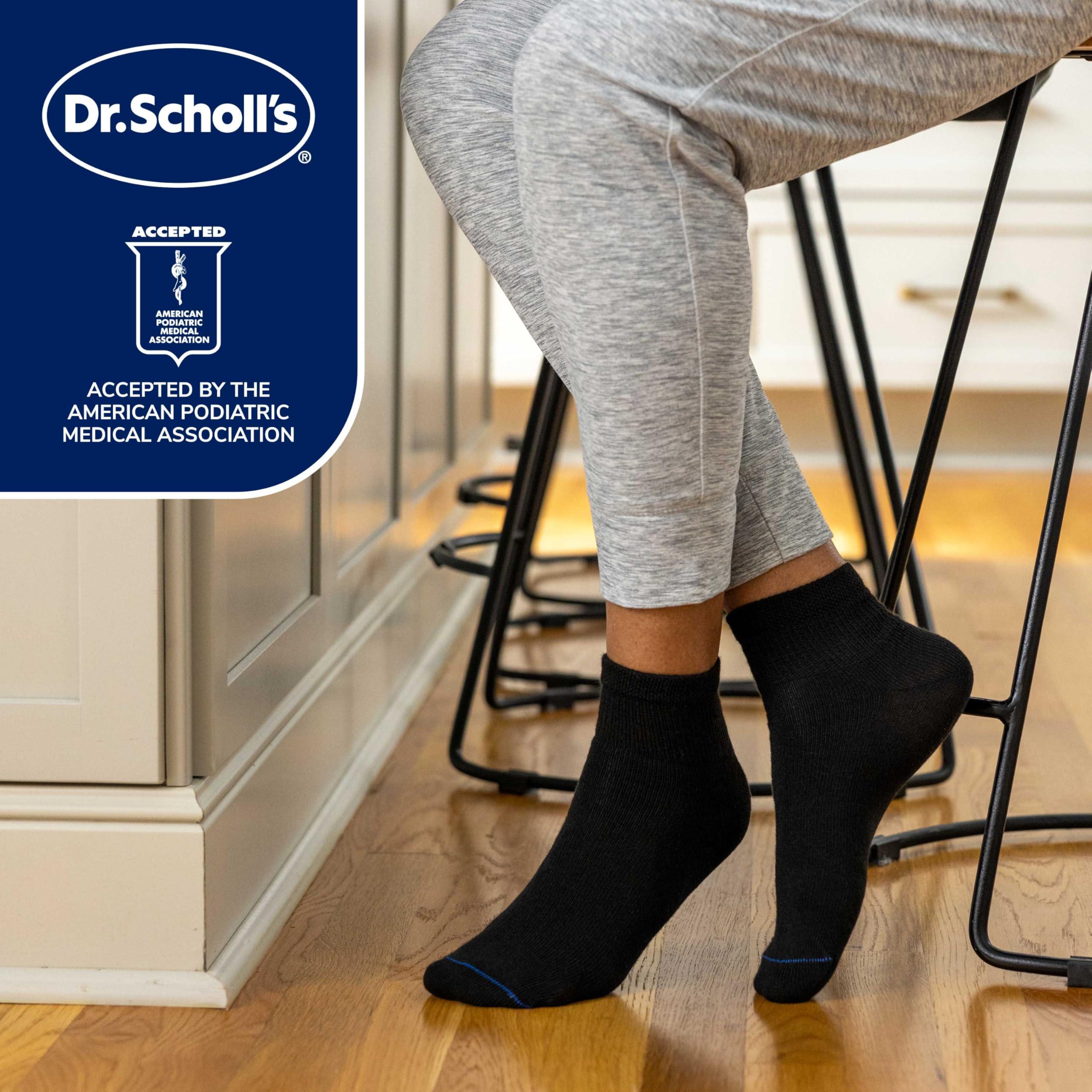 Dr. Scholl\'s Dr. Scholl\'s Women\'s Diabetes and Circulatory Crew Socks Value Pack 6 Pair - Black - Women\'s Shoe Size: 4-10