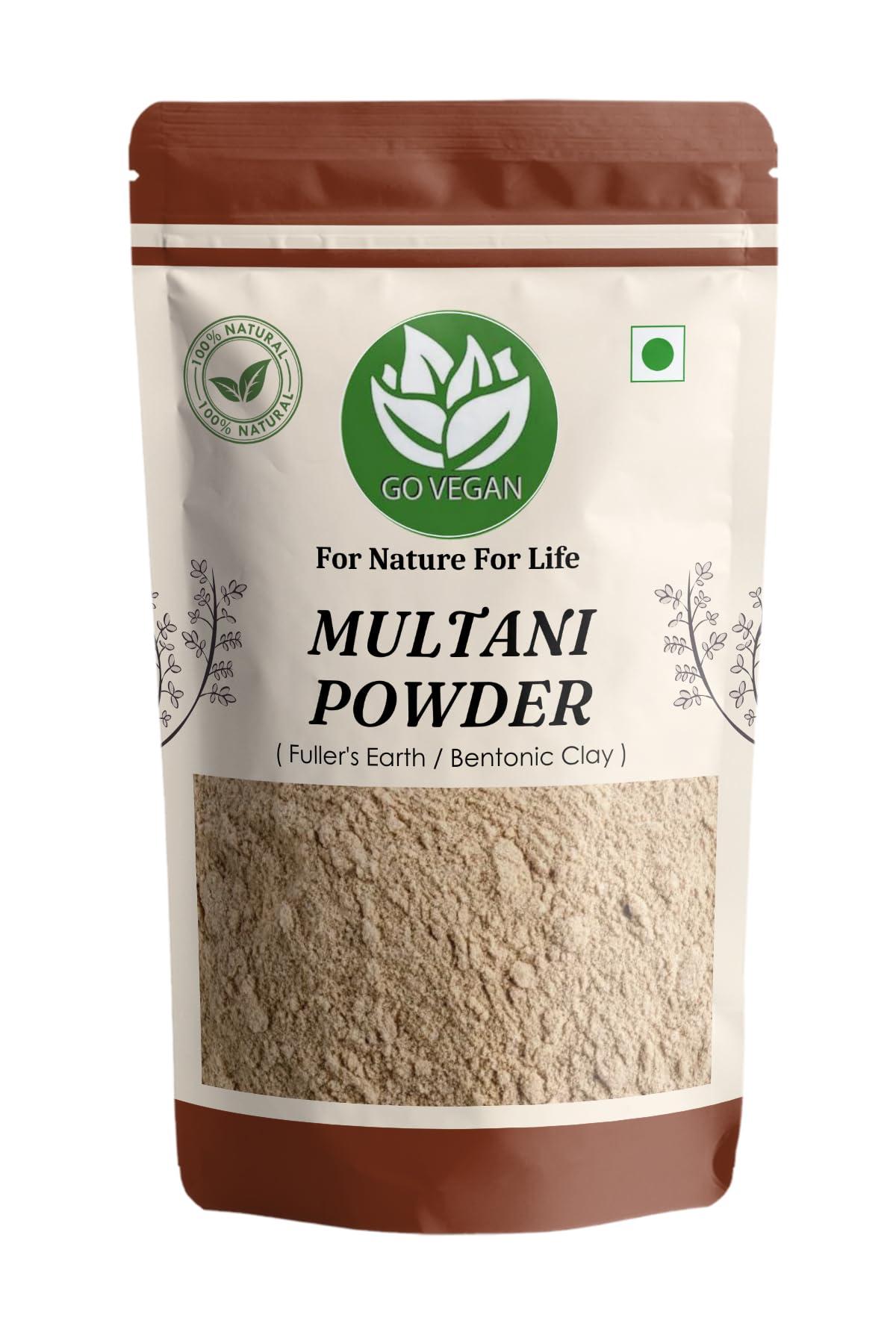 Go Vegan Go Vegan Pure Multani Mitti Powder (Fuller\'s Earth) Skin Face Clays 400 Grams