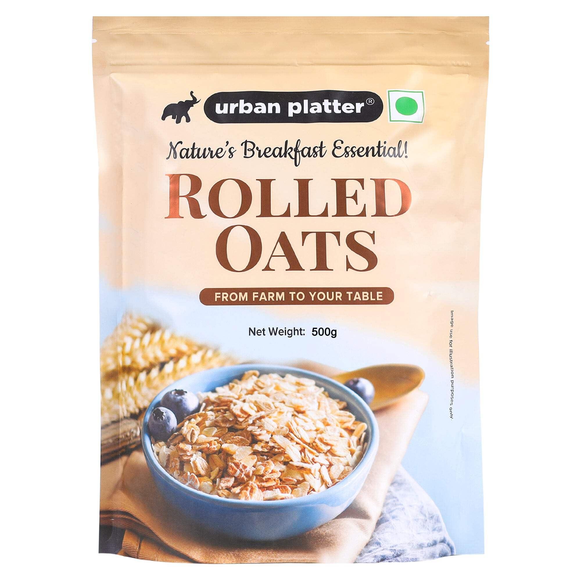urban platter Urban Platter Rolled Oats, 500g (Whole-Grain Oats | High in Fiber and Protein | Breakfast Cereal I Instant Oats)
