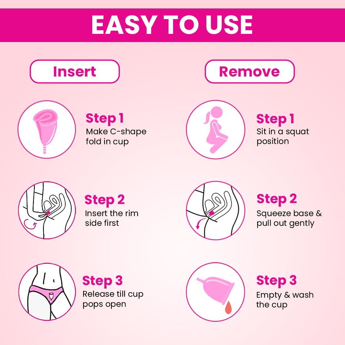 Everteen everteen Medium Menstrual Cup for Periods | Odor-Free, Rash-Free, No Leakage | 12-Hour Protection | Reusable For Up To 10 Years | Medical-Grade Silicone | Free Pouch | Sanitary Cup for Feminine Hygiene - 1 Pack