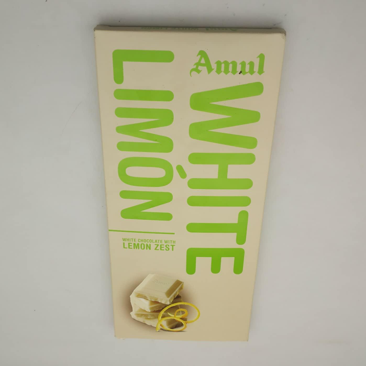 Amul Amul White Limon Chocolate, 150gm. (Pack of 2)