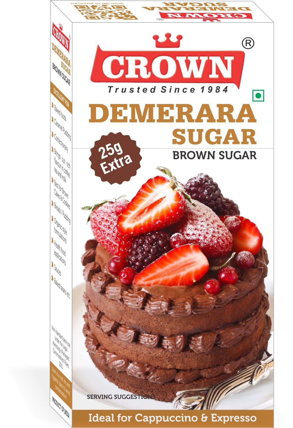 Crown Demerara Sugar / Brown Sugar 900g (225g x Pack of 4)