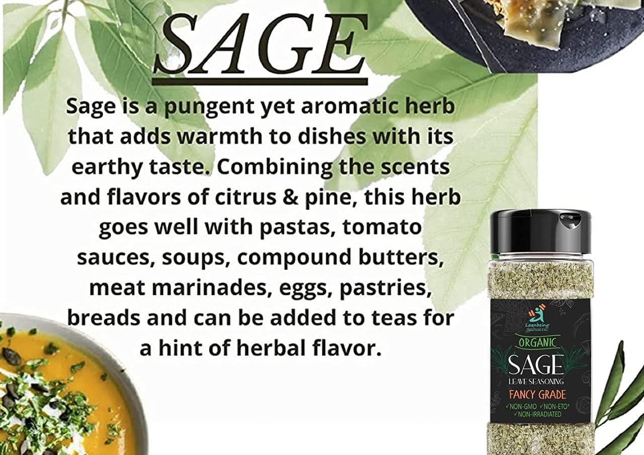 LEANBEING Leanbeing- Sage Seasoning (50g) | Crushed sage leaves | Improves blood sugar level | Promotes healthy skin | Sage tea leaves