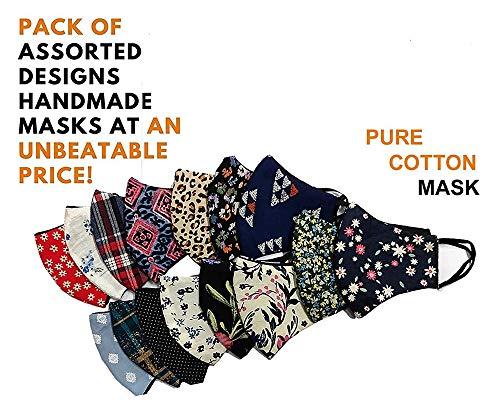 Veteran Veteran 100% Cotton Washable Reusable 2 Cloth Layer Fashion Stylish Cloth Face Mask(Combo of 10) for Women Men Boys Girls(Multicolor)