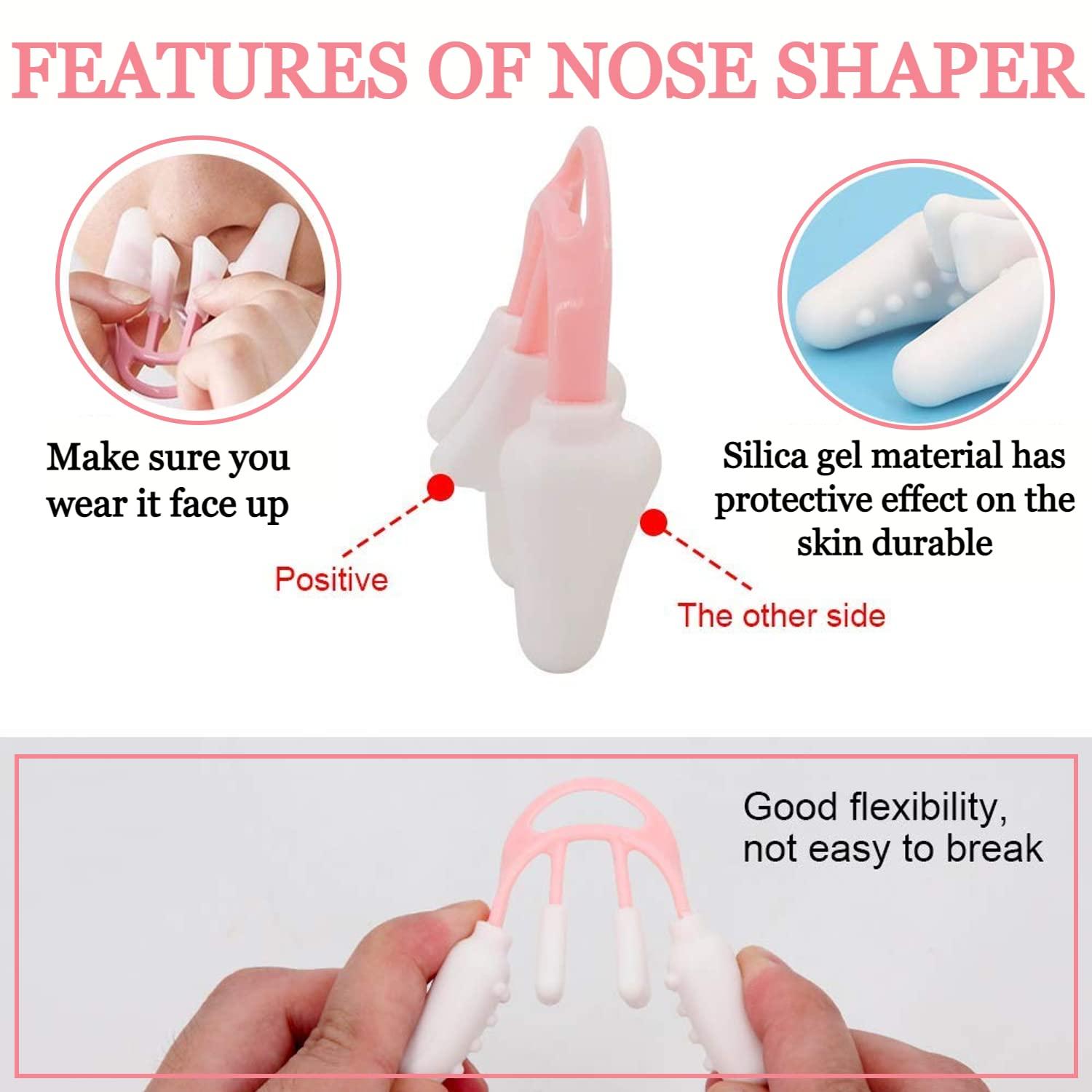 Nasmodo Nasmodo Nose shaper for women men for big nose clip shaping, nose corrector tool,nose correction clip lifting shaper clip,nose clippers (Pink)