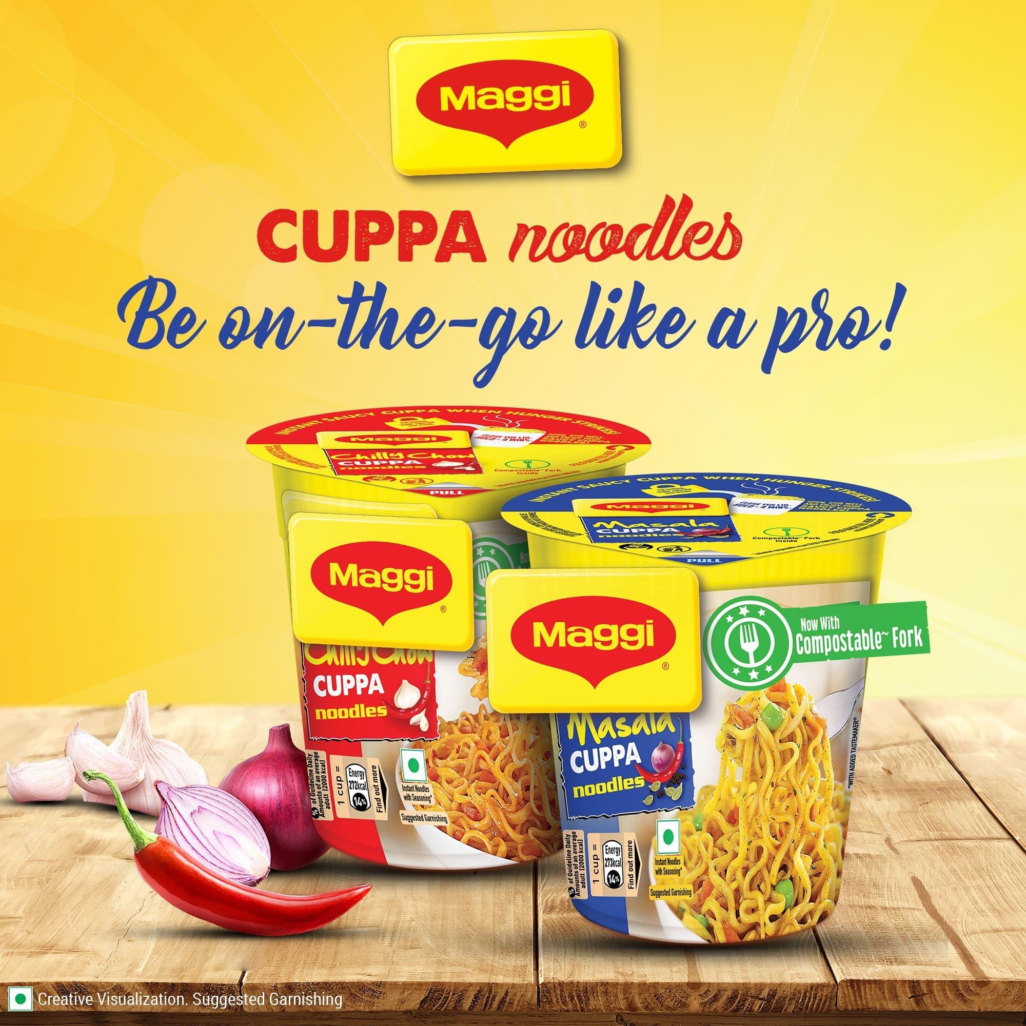 MAGGI MAGGI Instant Cuppa Noodles, Chilly Chow | Slurpy Saucy Taste With Extra Veggies, Vegetarian, 70 Gm