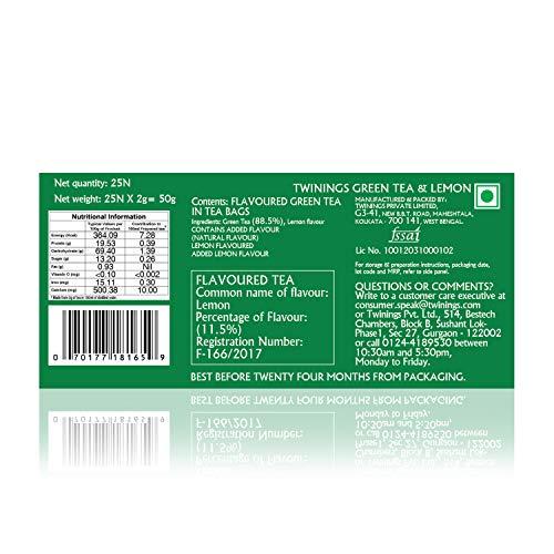 Twinings Twinings Green Tea & Lemon, 25 Teabags, Green Tea, Deliciously Sweet & Tangy Lemon