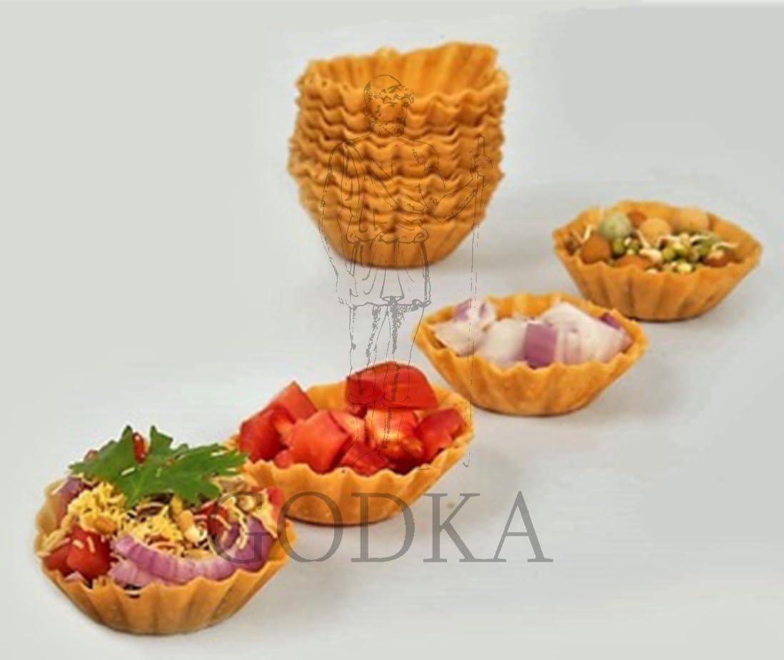 GODKA Godka Basket chat Puri/Delhi Chat Puri/Katori Chaat Puri for Festival & Special Occasions Snacks,60 Pcs(30 Pcs x 2)