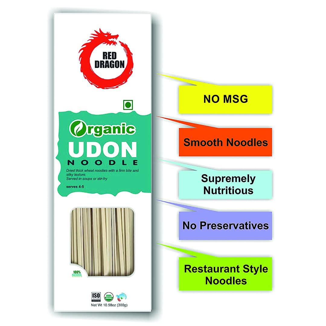 Red Dragon Red Dragon Japanese Udon Noodles Fresh And Delicious Organic Tasty Cuisine 300g (Pack of 2) |No Preservatives