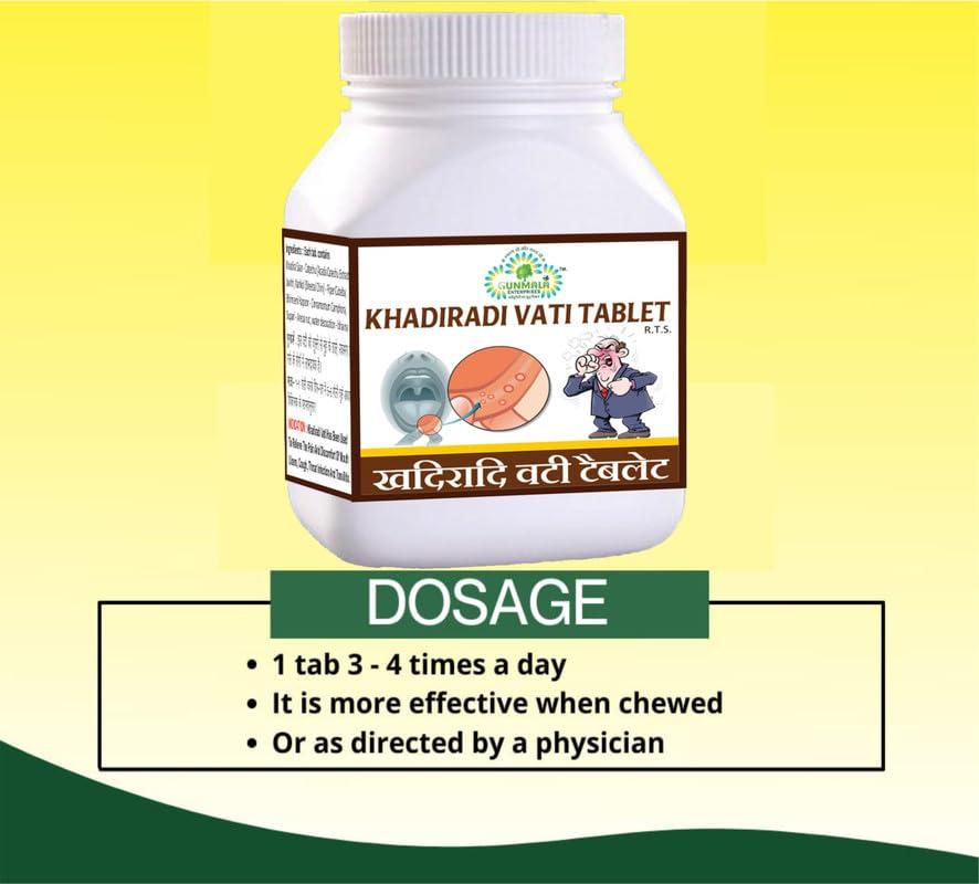 GUNMALA ENTERPRISES Khadiradi Vati Tablet - 60 Tab. Pack Of 4