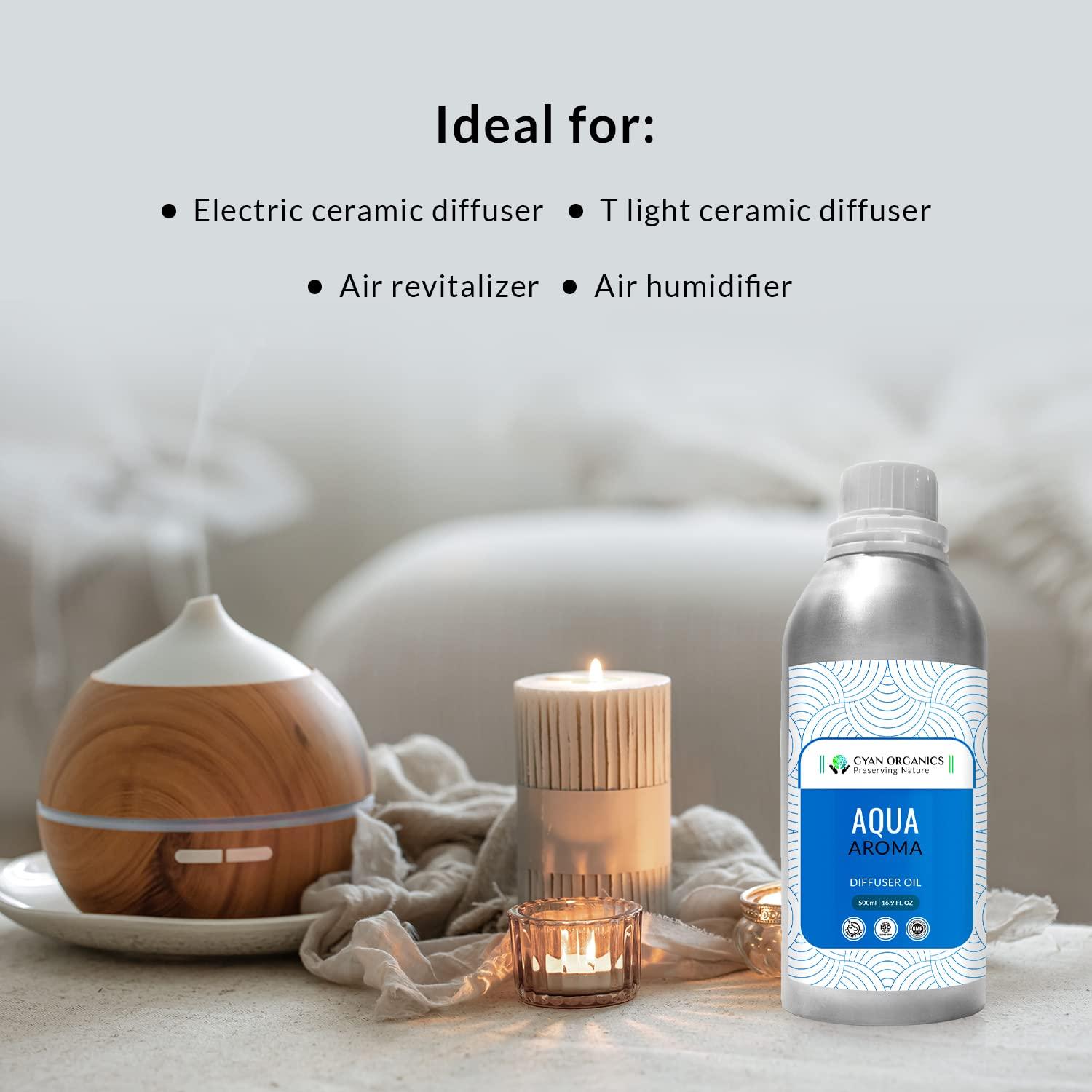 Gyan Organics Gyan Organics Aroma Oil Aqua Diffuser Refill Oil Fragrance Aqua Aroma Oil Fragrance for Home Room Office & Washrooms (500ml) Pack Of 1