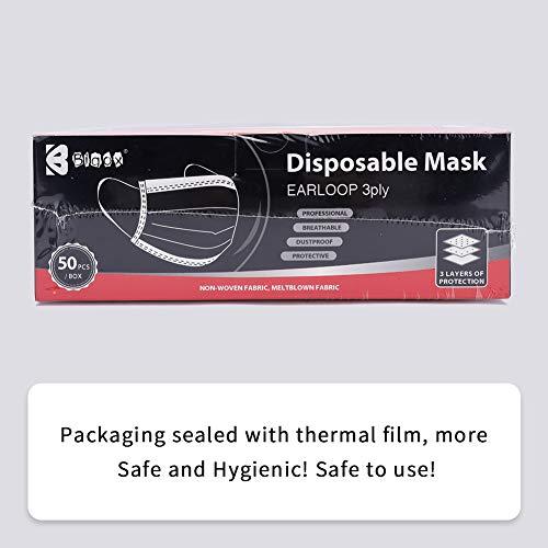 bigox bigox Meltblown Fabric Disposable Face Mask (Black, Without Valve, Pack of 50) for Unisex