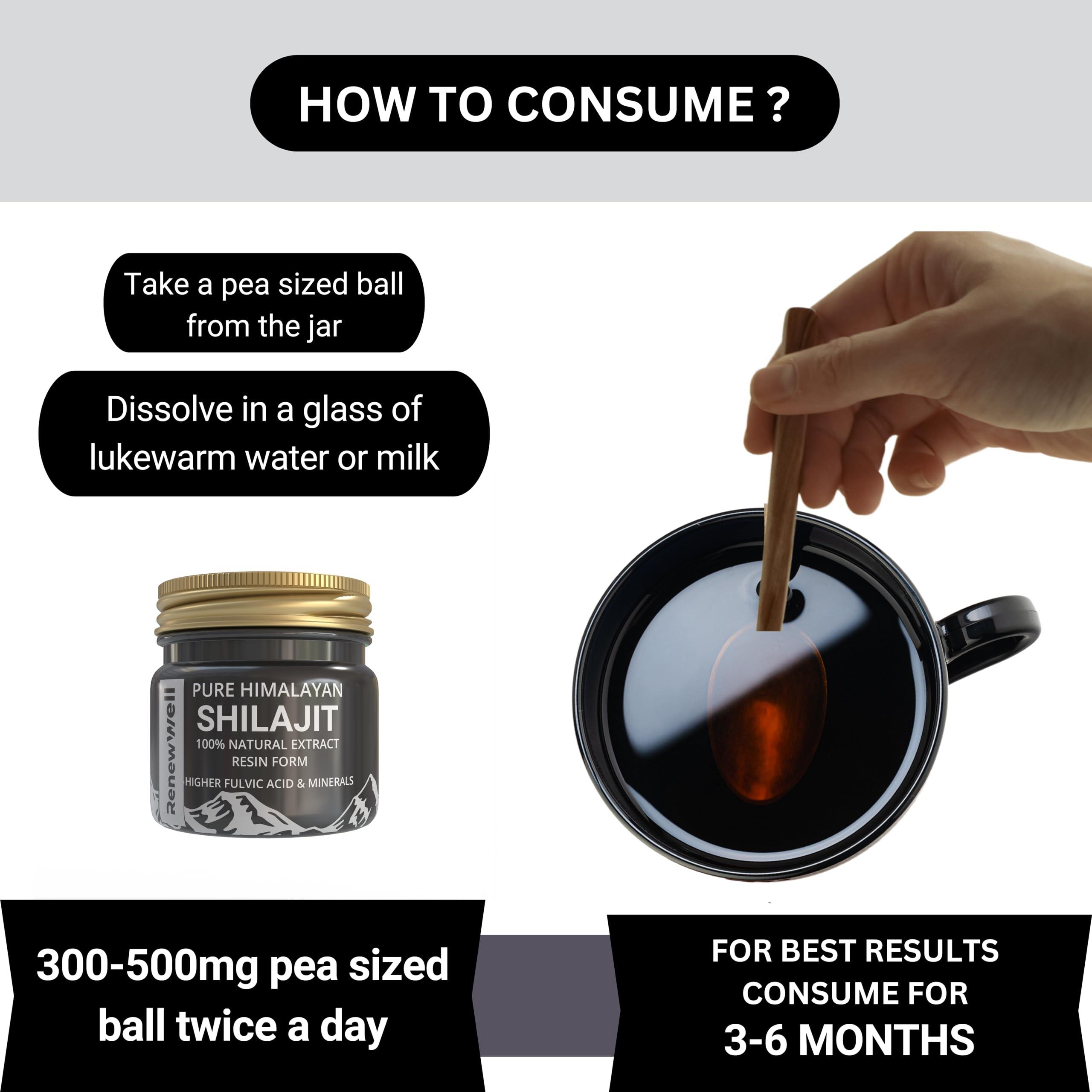 RENEWWELL Renewwell Pure Himalayan Shilajit Resin form | Boost Stamina Improve Performance | Safe Shilajit For Men High Energy (20 gm)