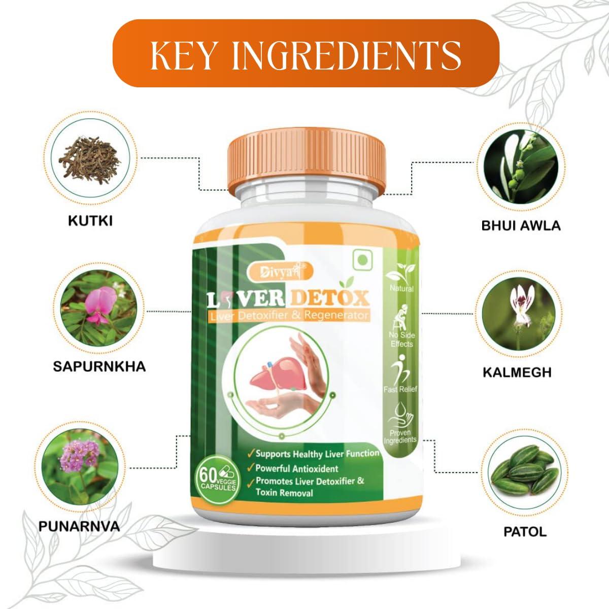 Divya Shree Divya Shree Liver Detox Capsule Helps In Fatty Liver | Helps in Better Liver Health | Promote Natural Liver Detoxification (60 Capsule)