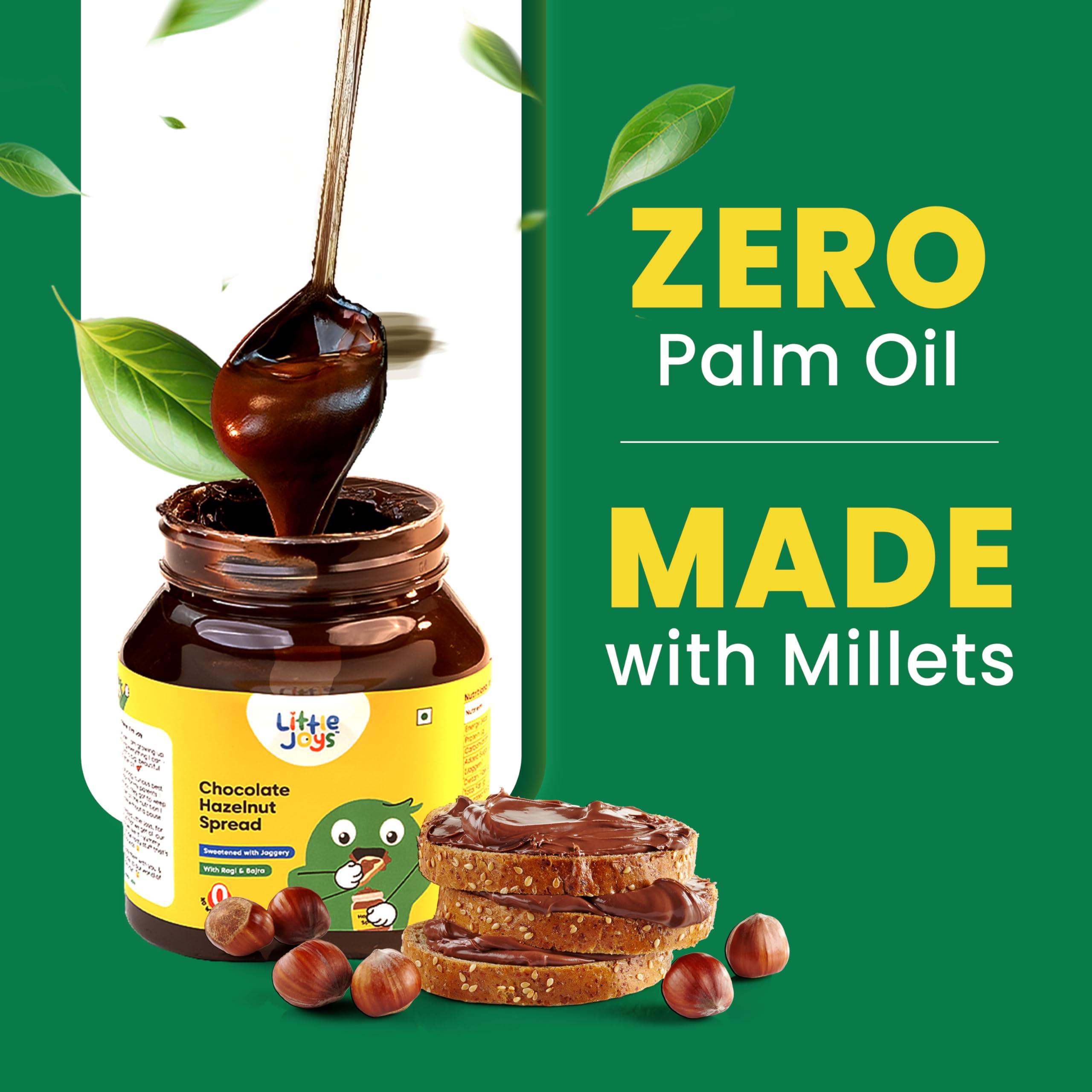 Little Joys Little Joys Chocolate Spread for Kids | Sweetened with Jaggery | With Rich Hazelnut, Cocoa, Ragi & Bajra | No Refined Sugar, No Palm Oil, No Preservatives | 300g