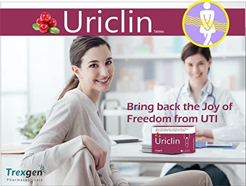 Trexgen Trexgen URICLIN UTI Support Cranberry 25% Proanthocyanidine 500 mg, D-Mannose 500 mg, Hibiscus 100 mg & Vitamin C (30 Tablets) (Pack of 2)
