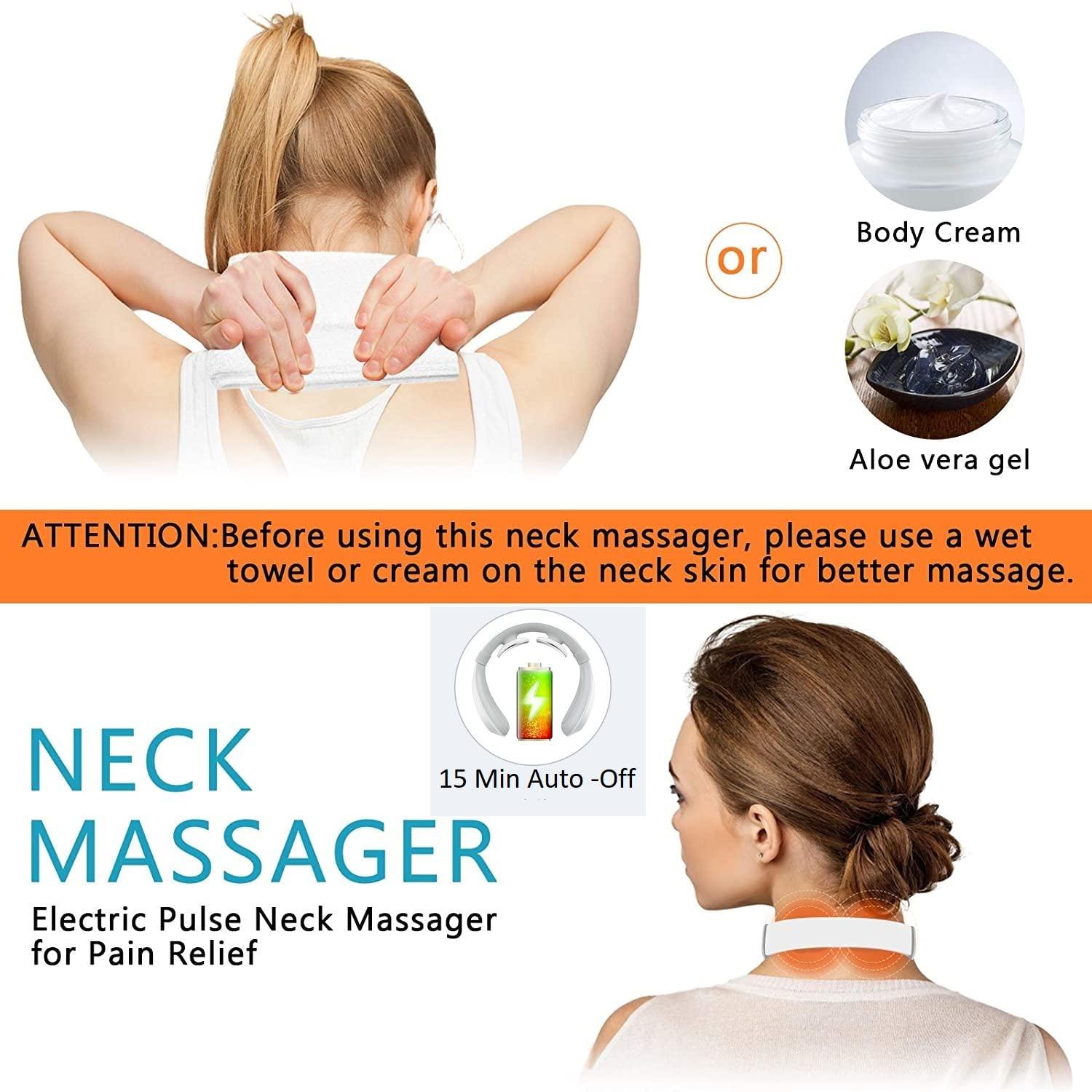 HOUZAIDE WORLD OF WELLNESS & CARE HOUZAIDE WORLD OF WELLNESS & CARE Electric Pulse Neck Massager for Neck Pain relief, Cervical Pain Relief Massager With Heat & TENS pulse ,Rechargeable Deep Tissue Massager, Father\'s Day gift option