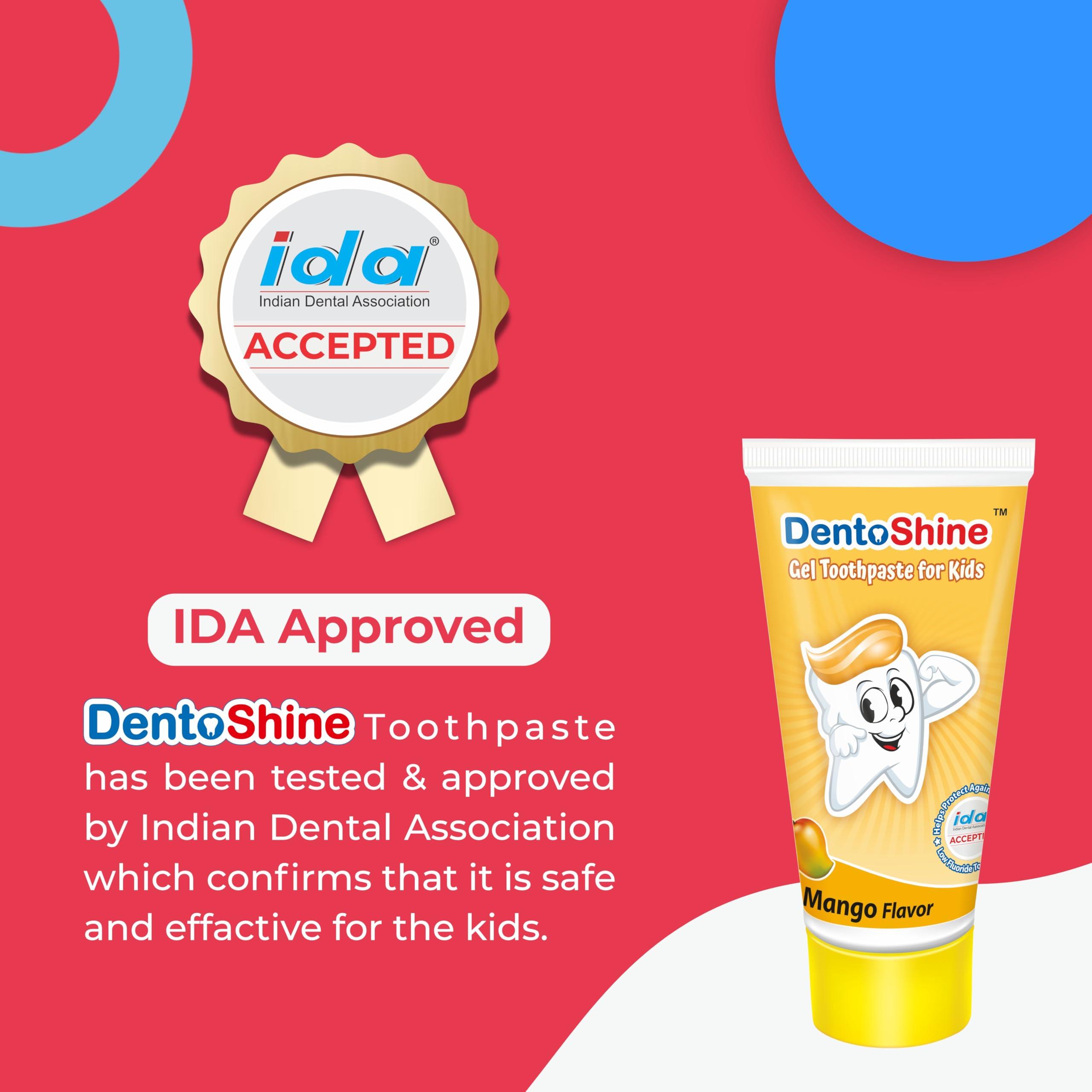 DentoShine DentoShine Oral Care Combo Ages 2+ (Sticky Toothbrush for Kids + Lollipop Tongue Cleaner + Flavored Toothpaste 80 g x 2) (Mango & Strawberry)