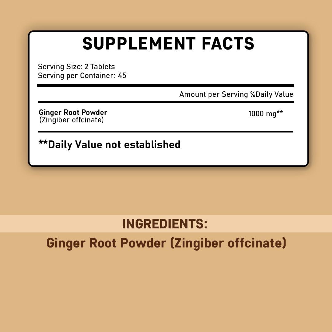 mi nature mi nature Ginger Tablets 90 Tablets (Zingiber officinale) | Sonth | 90 Tablets 45 Days Supply