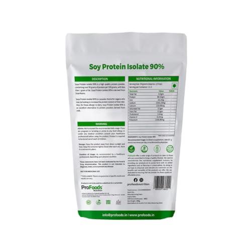 ProFoods Profoods Soy Protein Isolate 90% Powder (350 Grams) | Unflavoured | Vegan Protein Source | 90g of Protein Per 100g | Non-GMO