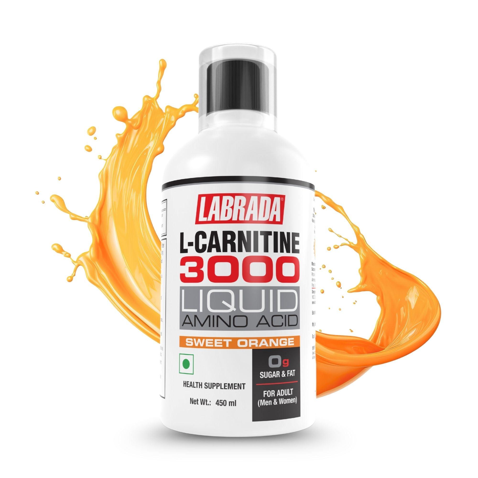 Labrada Labrada L-Carnitine 450ml |3000mg Liquid Amino Acid with 0g Sugar (30 Servings, Sweet Orange)