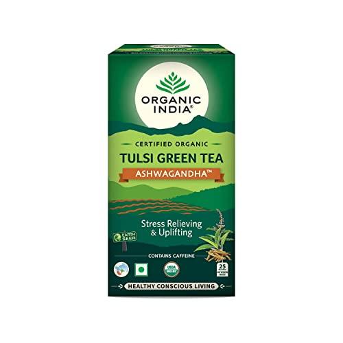 Organic India_ARIPL Organic India Tulsi Green Tea Ashwagandha - 25 Tea Bag (Pack of 1)