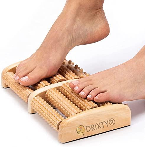 DRIXTY DRIXTY Dual Foot Massager Roller, Wooden Foot Massager for Plantar Fasciitis Pain Relief Heal Spur Deep Tissue Acupressure Foot & Heel Massager