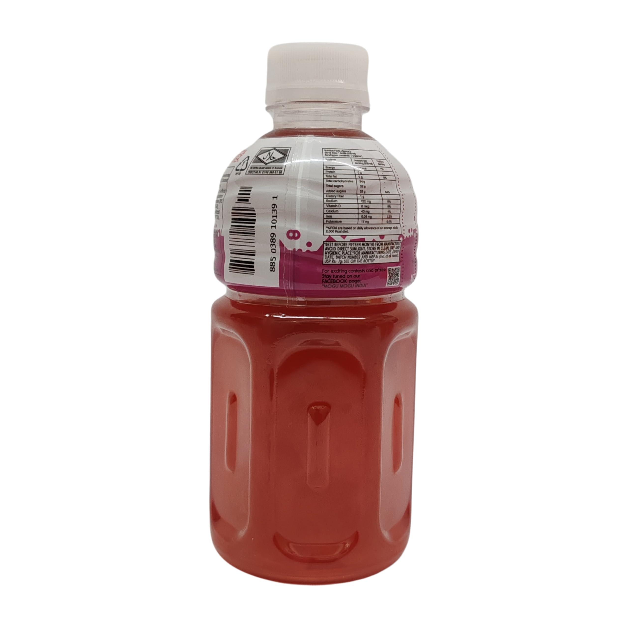 Mogu Mogu Mogu Mogu Grape Juice with 25% NATA De Coco | Energy Booster Drink | Full of Fruit Fibres | No Added Preservatives and Colours - (Pack of 9, 300ml Each)